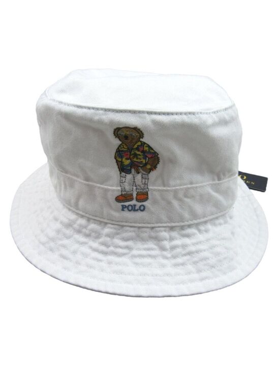 Polo Ralph Lauren Other - Polo Ralph Lauren Embroidered Bear Bucket Hat Adult Size S/M White NEW